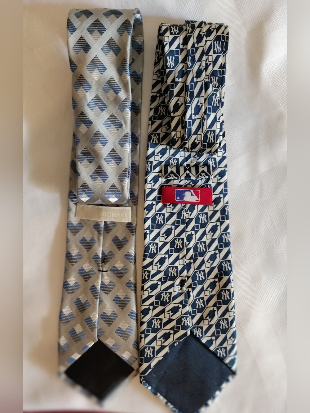 Bundle of 2 Men's Silk Ties: Michael Kors & New York Yankees MLB.